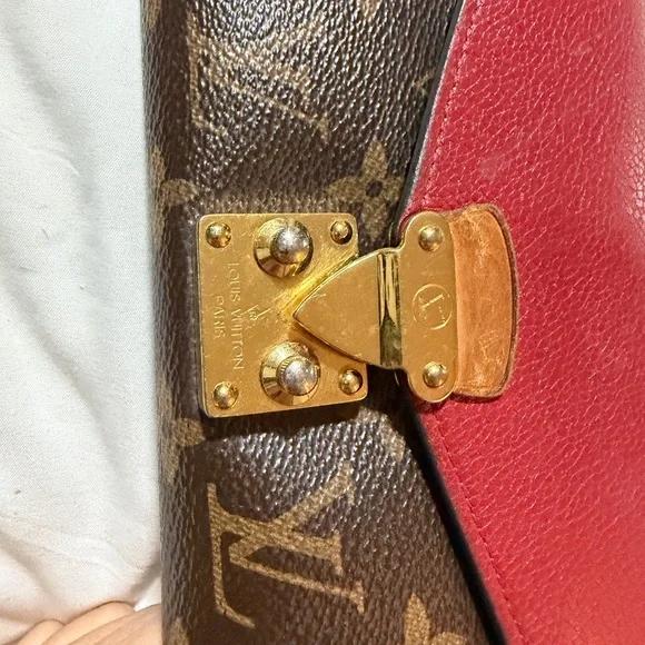 Louis Vuitton Monogram Red and Brown Clutch